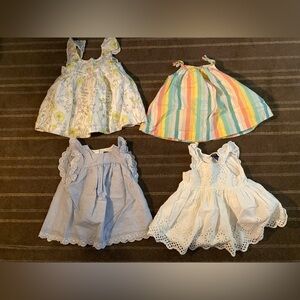 Baby Girl Summer Dress Set - Floral, Striped, Blue, White